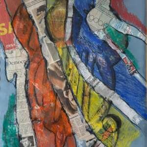 Life Lines Acrylic + Collage 23 x 18 inch / 2022