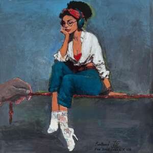 Untitled ( both) Acrylic + Collage 12 x 12 inch 2026